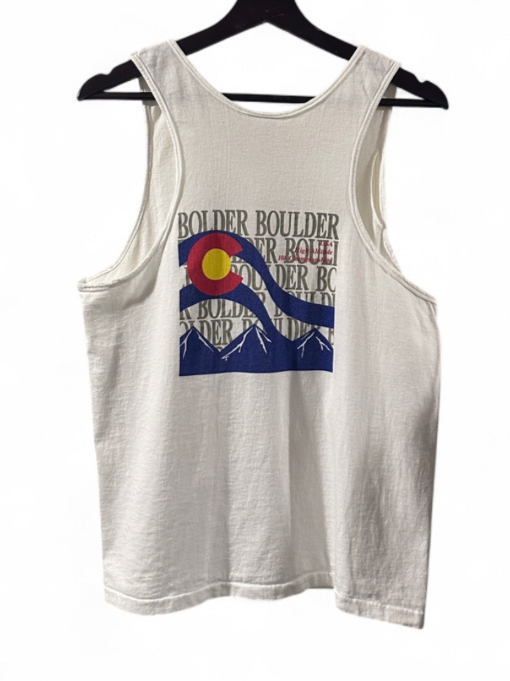 Vintage 80s Nike 'Bolder Boulder' Colorado Single Stitch Tank Top Size Small